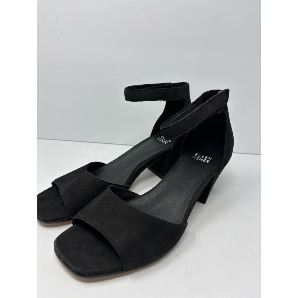 EILEEN FISHER BLACK SUEDE MARY JANE PUMPS SIZE 7